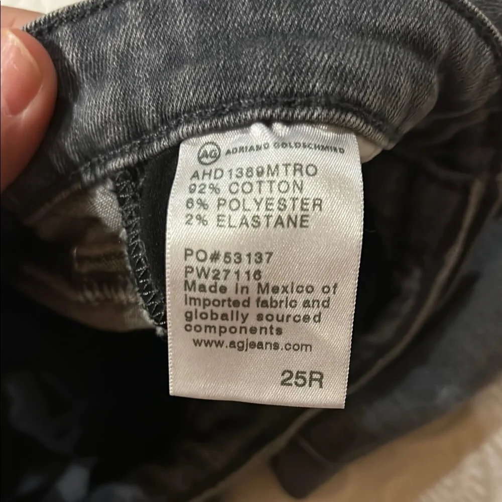 Ag Adriano Goldschmied Gray Super Skinny Legging Ankle Jeans. 25R
